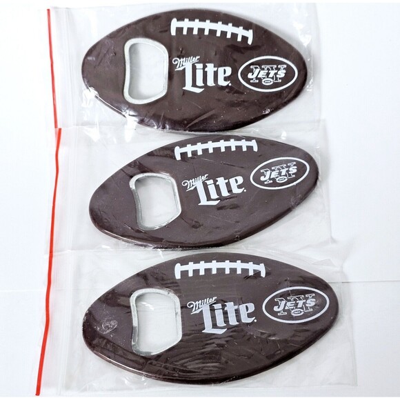 New York Jets Miller Lite Bottle Opener Football Shape New - Picture 3 of 4